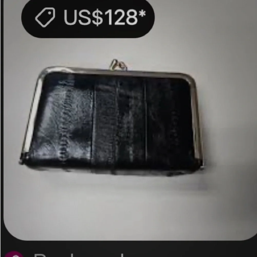 Vintage 1950 Eel Skin Kiss Closure coin purse - Picture 5 of 15